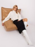 sweter oversize z bufiastym rękawem i warkoczami kolory