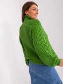 sweter oversize z bufiastym rękawem i warkoczami kolory