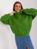 sweter oversize z bufiastym rękawem i warkoczami kolory