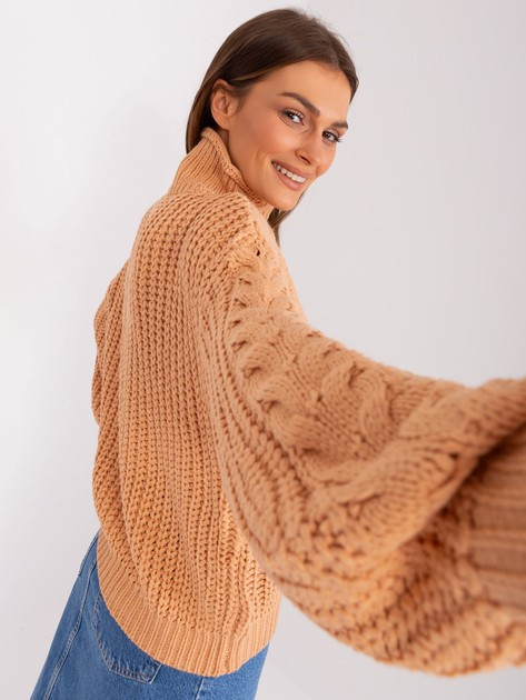sweter oversize z bufiastym rękawem i warkoczami kolory sweter oversize z bufiastym rękawem i warkoczami kolory