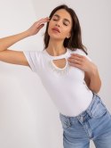 prążkowany t-shirt z aplikacjami