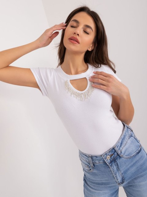 prążkowany t-shirt z aplikacjami prążkowany t-shirt z aplikacjami