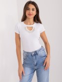 prążkowany t-shirt z aplikacjami