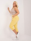 Żółte spodnie 3/4 plus size z materiału