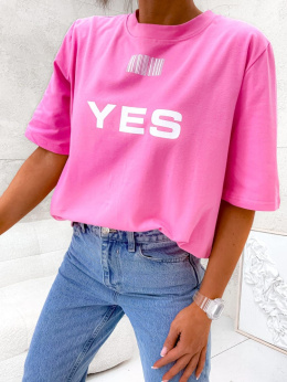 T-shirt YES NO róż