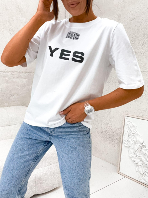 T-shirt YES NO biel T-shirt YES NO biel