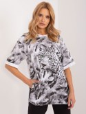 luźny t-shirt z motywem zwierzęcym