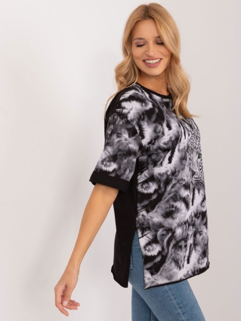 luźny t-shirt z motywem zwierzęcym luźny t-shirt z motywem zwierzęcym