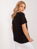 damski t-shirt z aplikacją i napisami