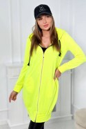 Bluza sukienkowa z kapturem żółty neon