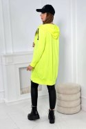 Bluza sukienkowa z kapturem żółty neon