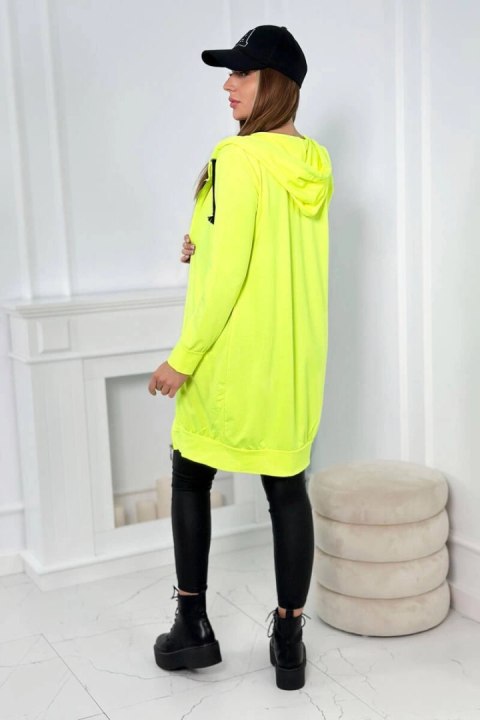 Bluza sukienkowa z kapturem żółty neon