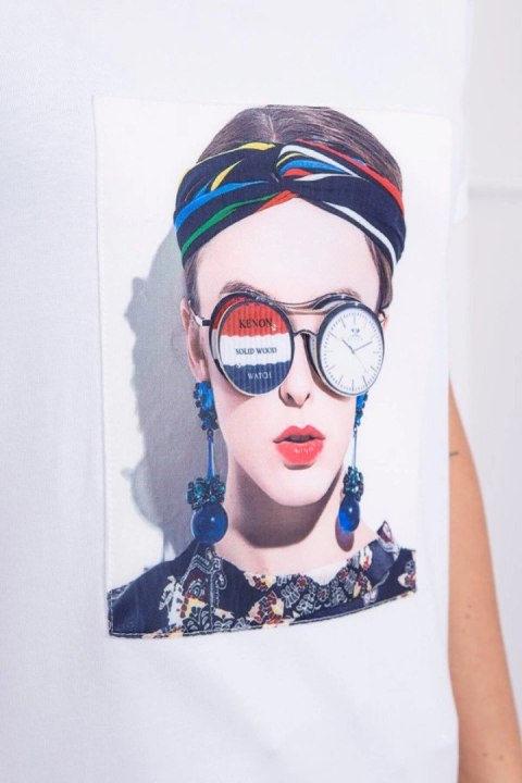 Bluzka z grafiką kobiety biała Bluzka z grafiką kobiety biała