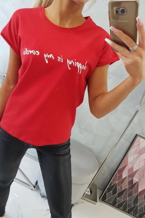 Bluzka Shopping is my cardio czerwona Bluzka Shopping is my cardio czerwona