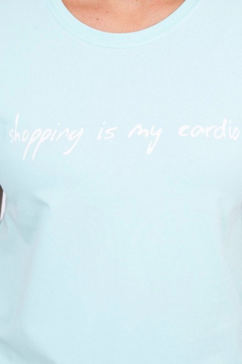 Bluzka Shopping is my cardio miętowa Bluzka Shopping is my cardio miętowa