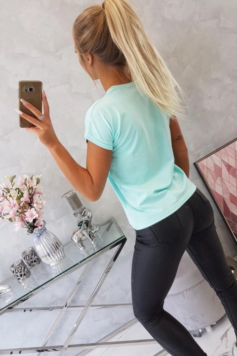 Bluzka Shopping is my cardio miętowa Bluzka Shopping is my cardio miętowa