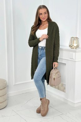 Sweter Kardigan splot warkocz khaki