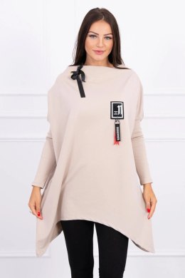 Bluza oversize z asymetrycznymi bokami beżowa