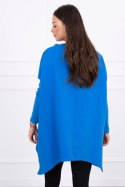 Bluza oversize z asymetrycznymi bokami chabrowa