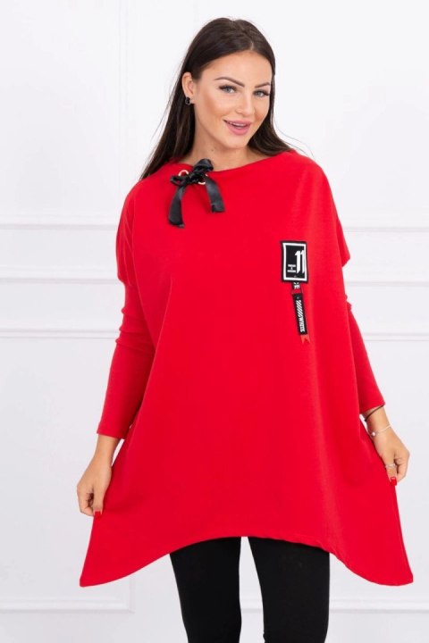 Bluza oversize z asymetrycznymi bokami czerwona