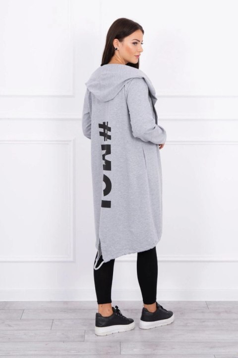 Narzutka z nadrukiem oversize szara Narzutka z nadrukiem oversize szara