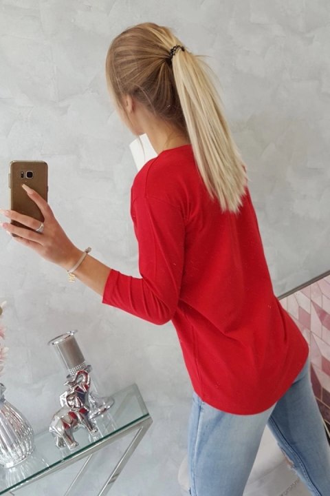 Bluzka z grafiką 3D Bird czerwona Bluzka z grafiką 3D Bird czerwona