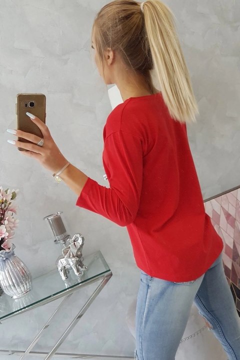 Bluzka z grafiką 3D Noteworthy czerwona Bluzka z grafiką 3D Noteworthy czerwona