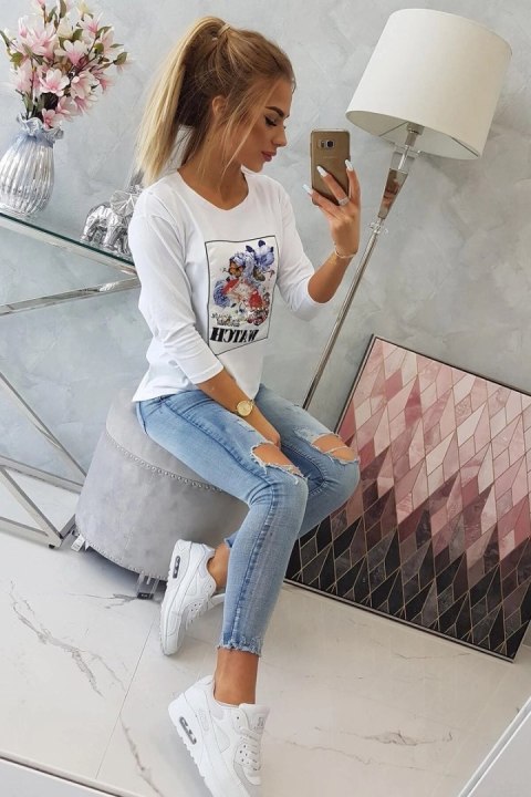 Bluzka z grafiką 3D Watch biała Bluzka z grafiką 3D Watch biała