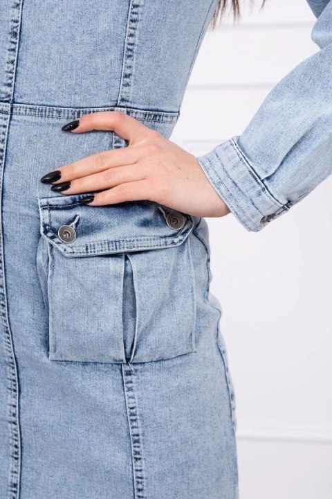 Sukienka jeansowa ze stretchem, odkryte ramiona S/M-L/XL Sukienka jeansowa ze stretchem, odkryte ramiona S/M-L/XL