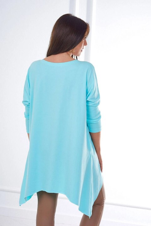 Bluzka oversize z nadrukiem tęczowych ust miętowa Bluzka oversize z nadrukiem tęczowych ust miętowa