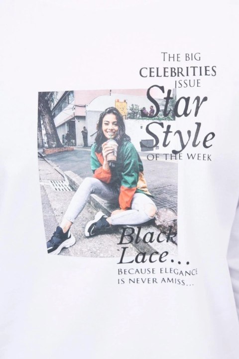 Bluzka z nadrukiem Star Style biała Bluzka z nadrukiem Star Style biała