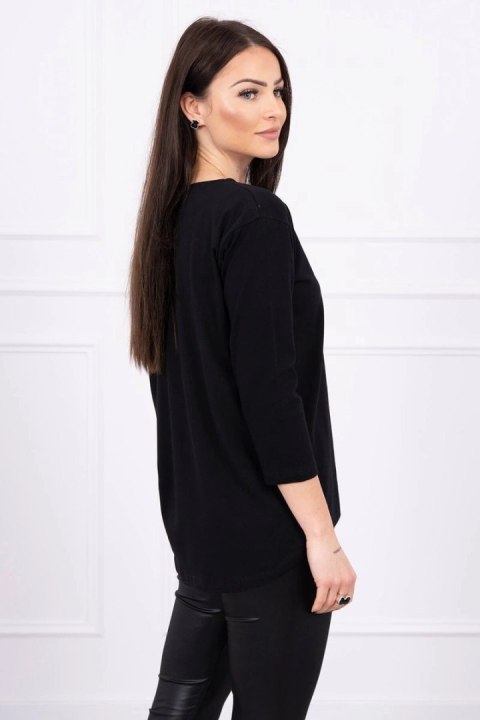 Bluzka z nadrukiem Star Style czarna Bluzka z nadrukiem Star Style czarna