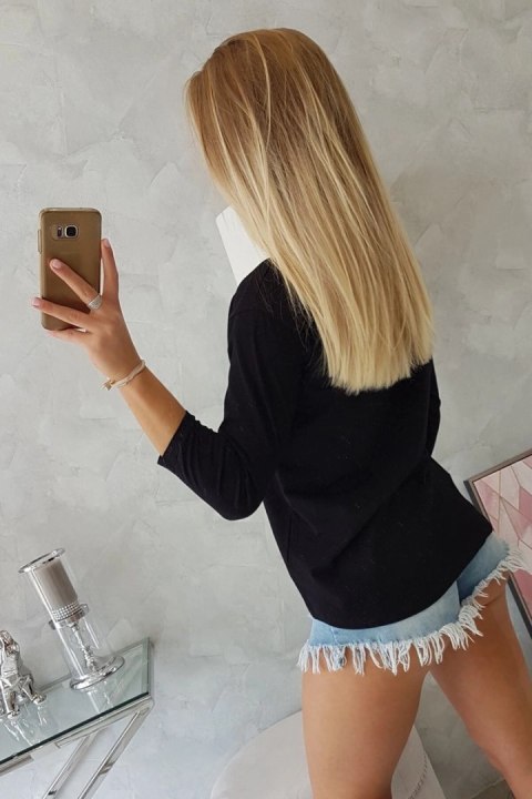 Bluzka z nadrukiem Star Style czarna Bluzka z nadrukiem Star Style czarna