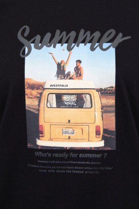 Bluzka z nadrukiem Summer car czarna Bluzka z nadrukiem Summer car czarna