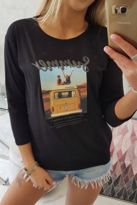 Bluzka z nadrukiem Summer car czarna Bluzka z nadrukiem Summer car czarna