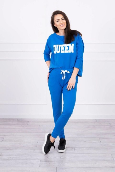 Komplet z nadrukiem Queen chabrowy Komplet z nadrukiem Queen chabrowy