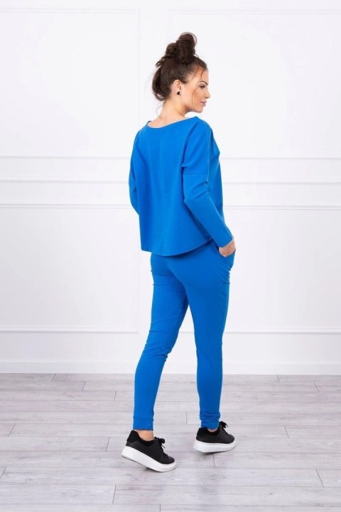 Komplet z bluzką oversize chabrowy Komplet z bluzką oversize chabrowy