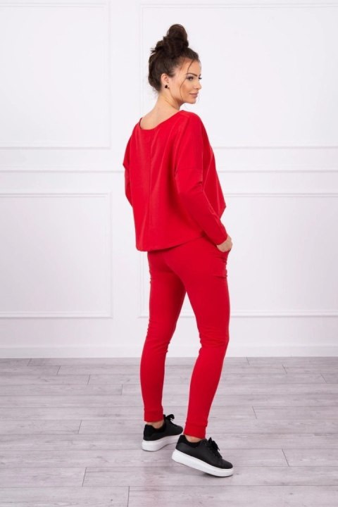 Komplet z bluzką oversize czerwony Komplet z bluzką oversize czerwony