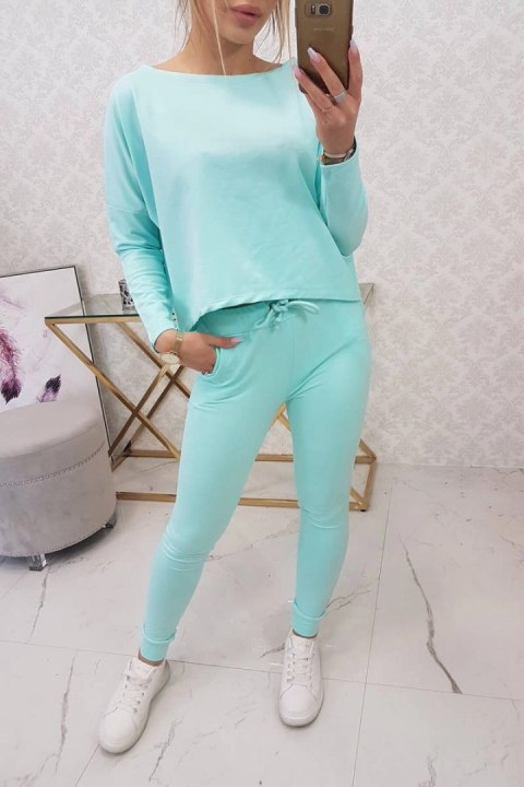 Komplet z bluzką oversize miętowy Komplet z bluzką oversize miętowy