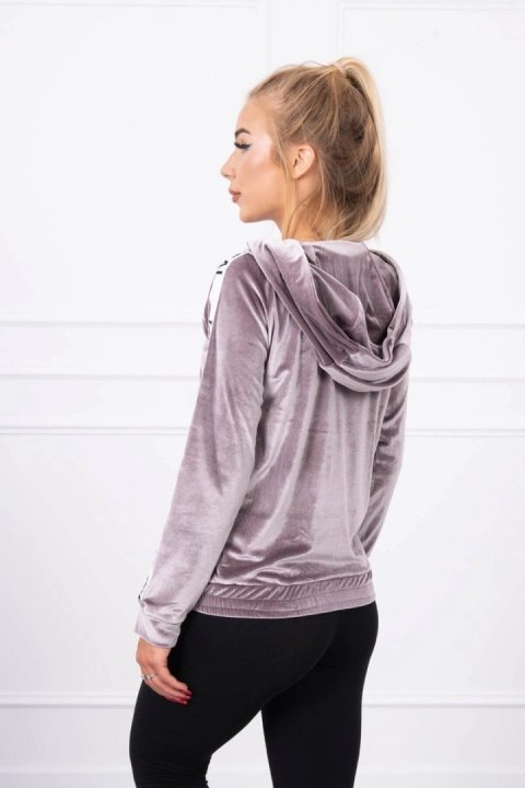 Bluza welurowa z kapturem szara Bluza welurowa z kapturem szara