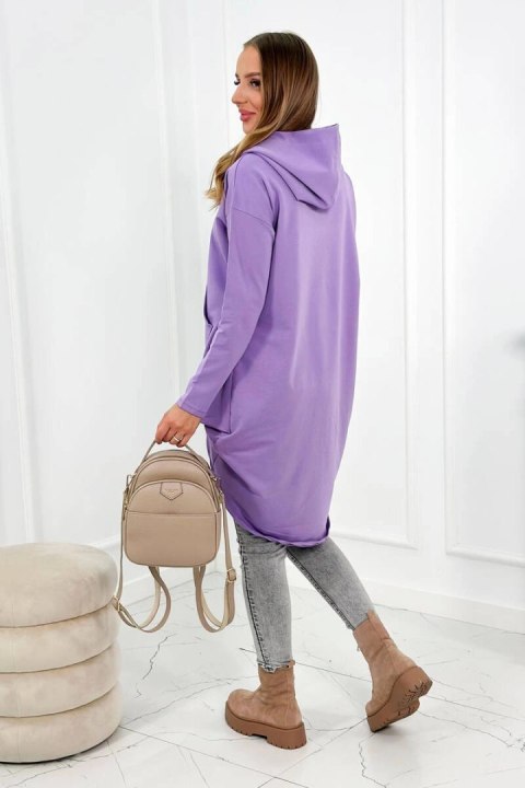 Bluza z długim tyłem i kapturem ciemny fiolet Bluza z długim tyłem i kapturem ciemny fiolet
