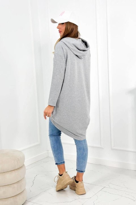 Bluza z długim tyłem i kapturem szara Bluza z długim tyłem i kapturem szara