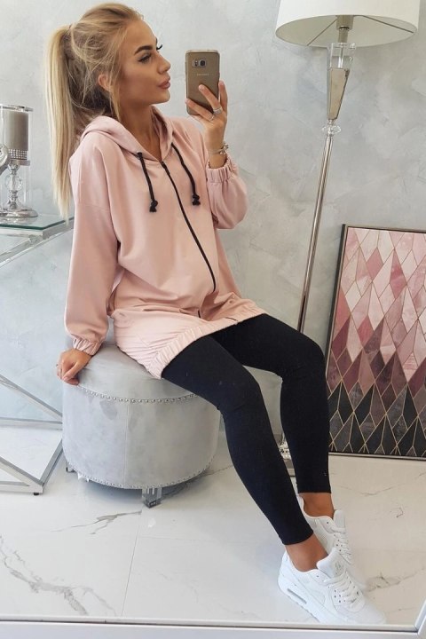 Bluza z nadrukiem "The world is yours" ciemny pudrowy róż Bluza z nadrukiem "The world is yours" ciemny pudrowy róż