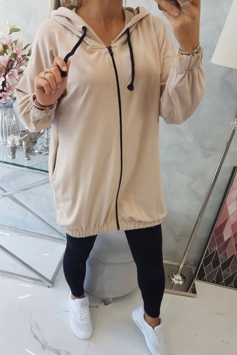 Bluza z nadrukiem "The world is yours" jasny beżowy Bluza z nadrukiem "The world is yours" jasny beżowy