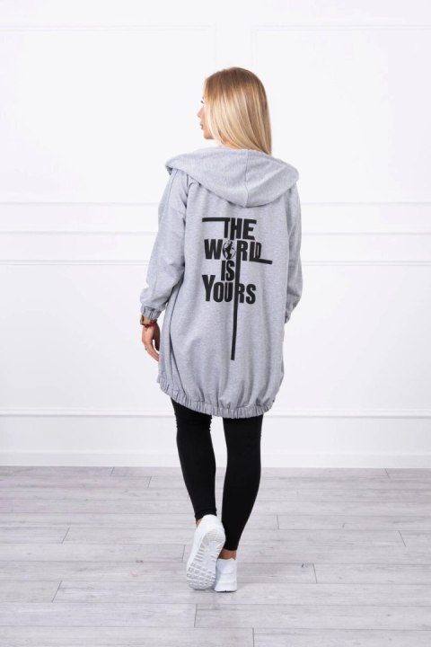 Bluza z nadrukiem "The world is yours" szara Bluza z nadrukiem "The world is yours" szara