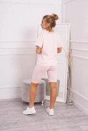 Komplet top+legginsy pudrowy róż