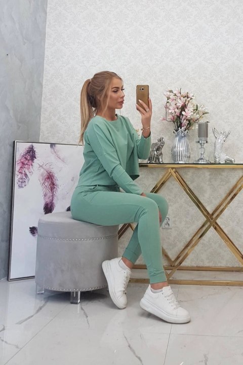 Komplet z bluzką oversize ciemny miętowy Komplet z bluzką oversize ciemny miętowy