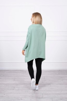 Bluza oversize z asymetrycznymi bokami ciemny miętowy