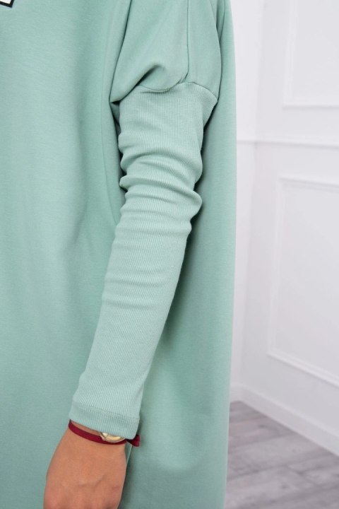 Bluza oversize z asymetrycznymi bokami ciemny miętowy Bluza oversize z asymetrycznymi bokami ciemny miętowy