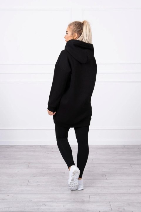 Bluza z kapturem z naszywkami czarna Bluza z kapturem z naszywkami czarna